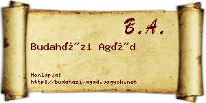 Budaházi Agád névjegykártya